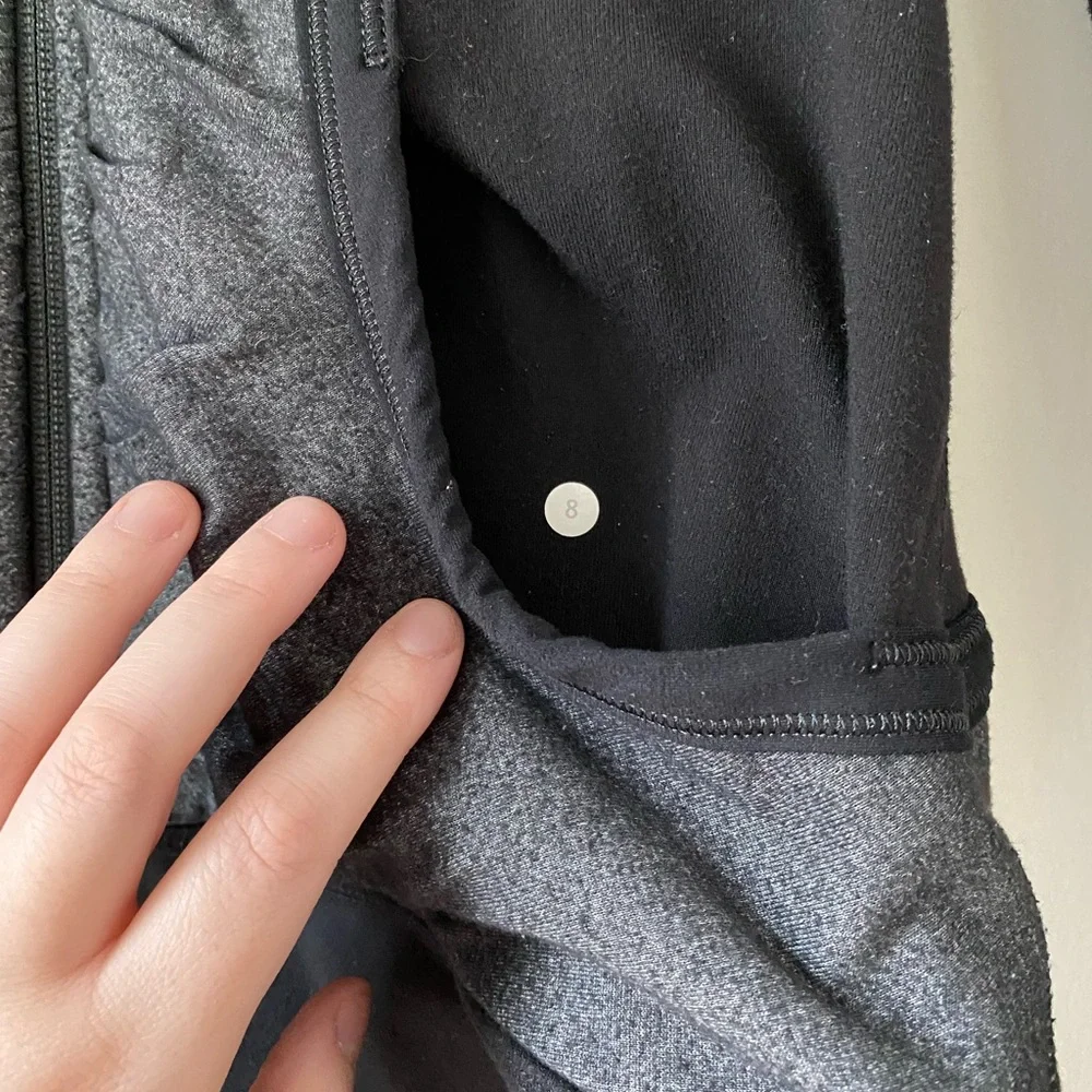 Lululemon Black and Grey Hooded Zip Up Workout Jacket